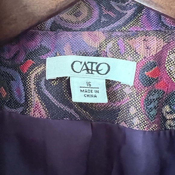 Cato Blazer Size 16 Purple Pink & Black Womens Blazer Womens Causal Suit Jacket - Picture 2 of 4
